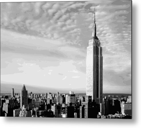 Empire State Building Metal Print featuring the photograph Empire State Building BW16 by Scott Kelley