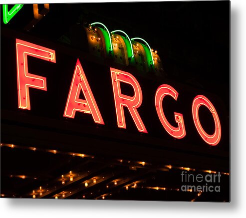 America Metal Print featuring the photograph Fargo North Dakota Sign Picture by Paul Velgos