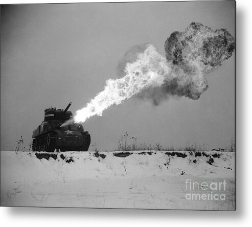 Tank Metal Print featuring the photograph Flame-throwing Tank by Photo Researchers