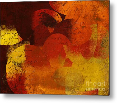 Orange Metal Print featuring the digital art Geomix 05 - 02at02b by Variance Collections