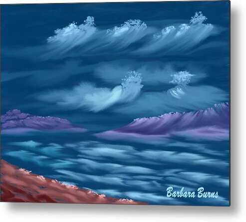 Seascape Metal Print featuring the digital art Ghost Sisters Cove by Barbara Burns