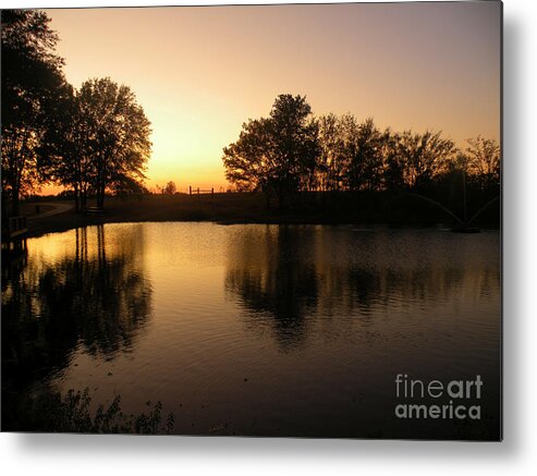 Mineola Nature Preserve Metal Print featuring the photograph Golden Sunset by Kathy White