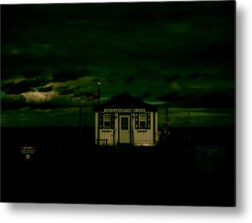 Landscape Metal Print featuring the photograph Green Glow on the Pier by Joe Burns