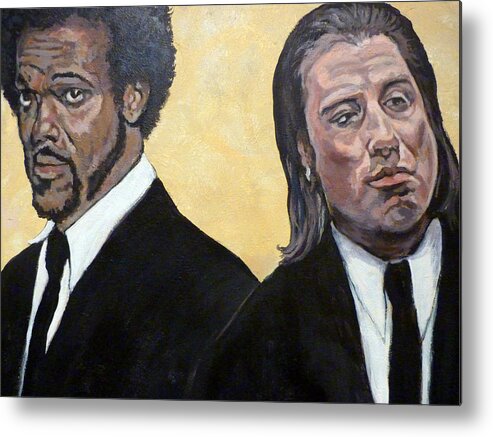 Pulp Fiction Metal Print featuring the painting Hit Men by Tom Roderick