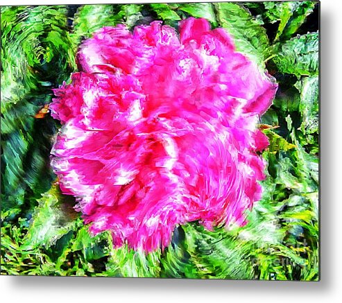 Impressionistic Peony Metal Print featuring the digital art Impressionistic Peony by Barbara A Griffin