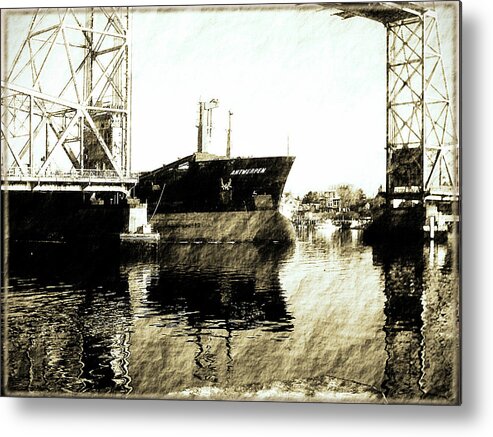 Ship Metal Print featuring the photograph In Portsmouth Harbor by Marie Jamieson