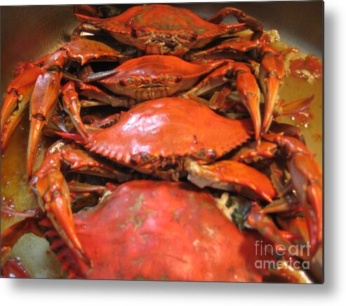 Seafood Metal Print featuring the photograph Crab Dinner Ocean Seafood by Susan Carella