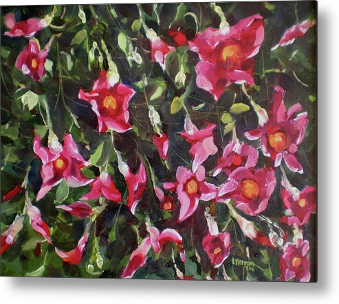 Flowers Metal Print featuring the painting Judys Bouganvillias by Les Herman