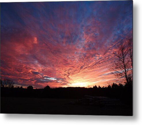 Lascassas Sunset Metal Print featuring the painting Lascassas Sunset Two by Carol Berning