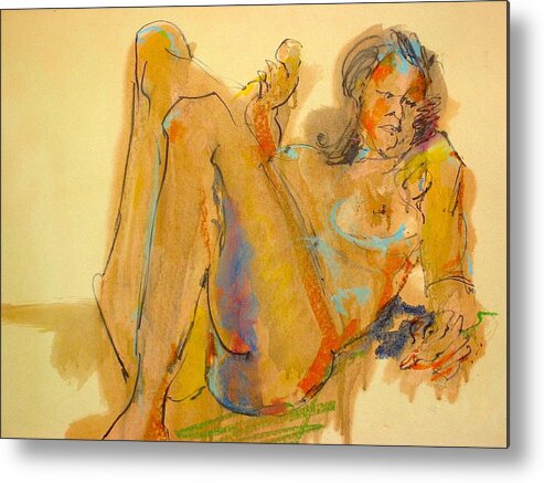 Drawing Metal Print featuring the painting Life Drawing Ten by Les Leffingwell