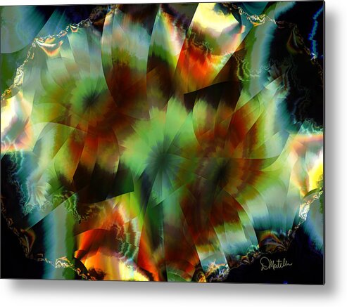 Fractal Metal Print featuring the digital art Like Stained Glass by Debra Martelli