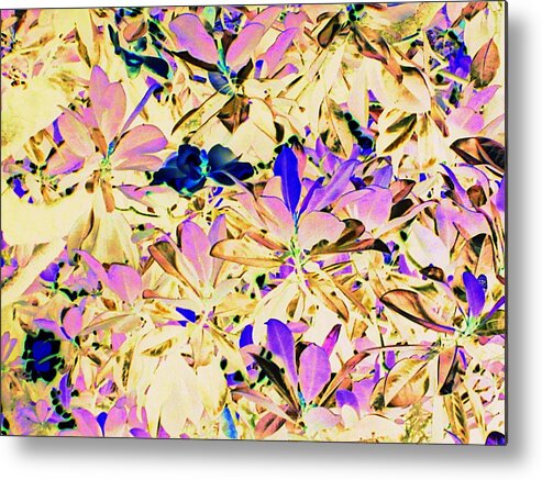Floral Metal Print featuring the mixed media Maggie Leaves by Aimee Bruno