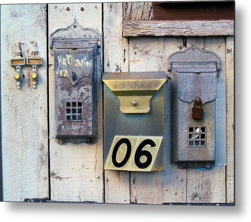Mail Boxes Metal Print featuring the photograph Mail Boxes by Don Margulis