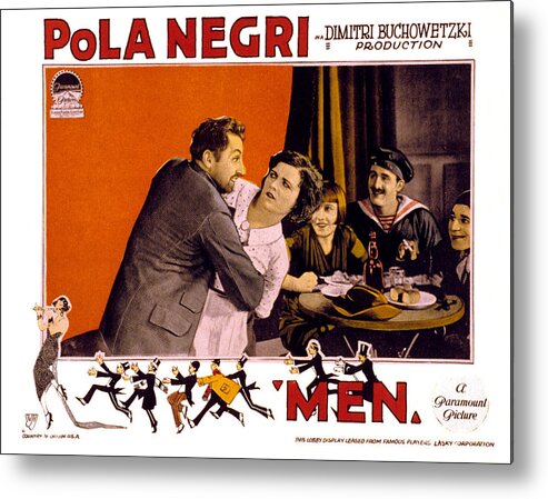 1920s Movies Metal Print featuring the photograph Men, Pola Negri, 1924 by Everett