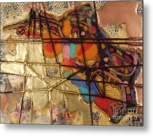 Encaustic Metal Print featuring the painting Methodology by Heather Hennick