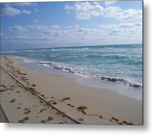 Beach Metal Print featuring the photograph Miami in the morning by Sheila Silverstein