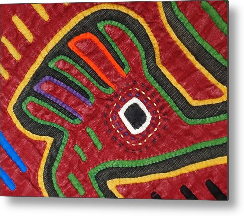 Mola Metal Print featuring the photograph Mola Textiles of Panama by Kathy Clark