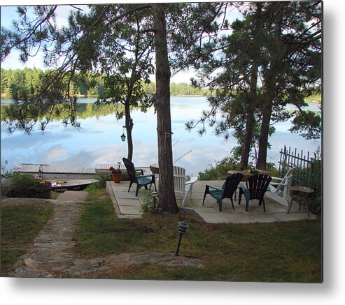 Pine Metal Print featuring the mixed media Morning on Pine Lake 2 by Bruce Ritchie