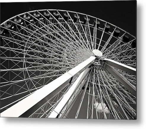 Navy Pier Metal Print featuring the photograph Navy Pier Ferris Wheel by Laura Kinker