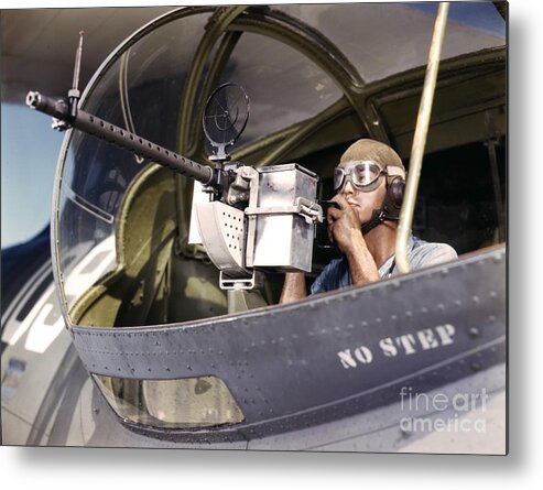 Navy War Bird 30 Calibre Machine Gun Metal Print featuring the photograph Navy War Bird 30 Calibre Machine Gun by Padre Art