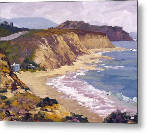 Southern California Metal Print featuring the painting North of Crystal Cove by Mark Lunde