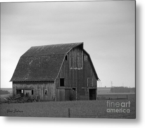 Old Metal Print featuring the photograph Old Barn in winter by Yumi Johnson