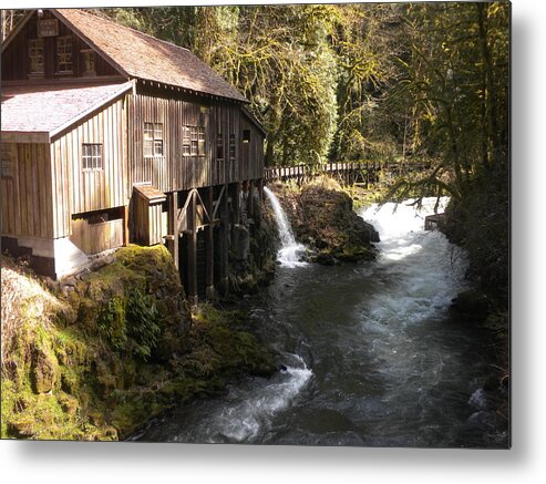 Old Buildings Metal Print featuring the pyrography Old Grist Mill by Garry Kaylor