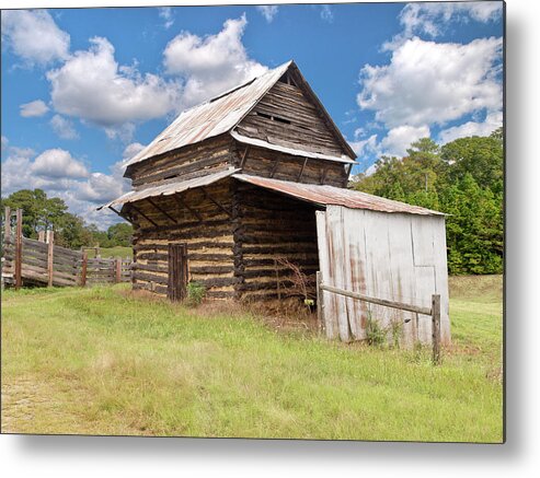 Old Tobacco Barn Metal Print featuring the photograph Old Tobacco Barn by Mike Covington