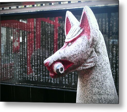 Dog Statue Metal Print featuring the photograph On Duty by Eena Bo