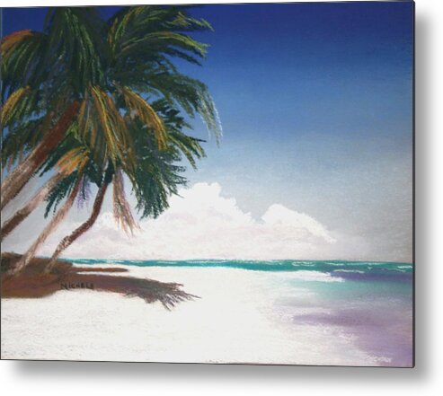 Beach Metal Print featuring the pastel Peace and Quiet by Michele Turney