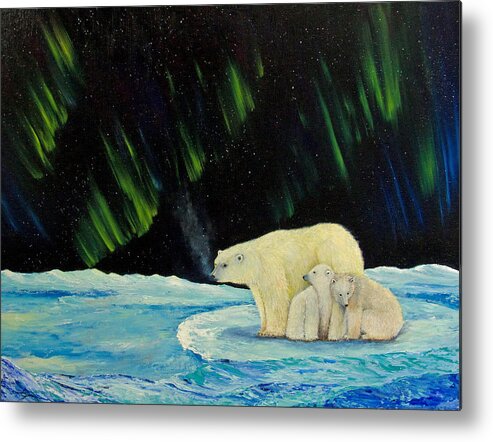 Polar Bear Metal Print featuring the painting Polar Cinema by Dee Carpenter