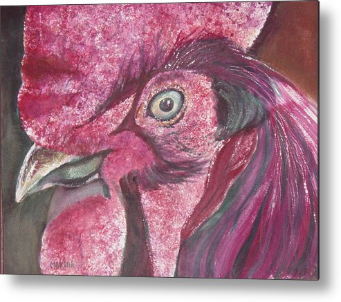 Chicken Metal Print featuring the painting Red by Marsha Woods