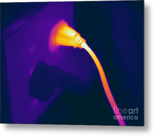 Thermogram Metal Print featuring the photograph Resistive Heating Of A Wire by Ted Kinsman