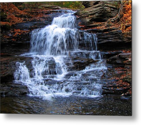 Ricketts Glen Metal Print featuring the photograph Ricketts Glen Waterfall 4075 by David Dehner