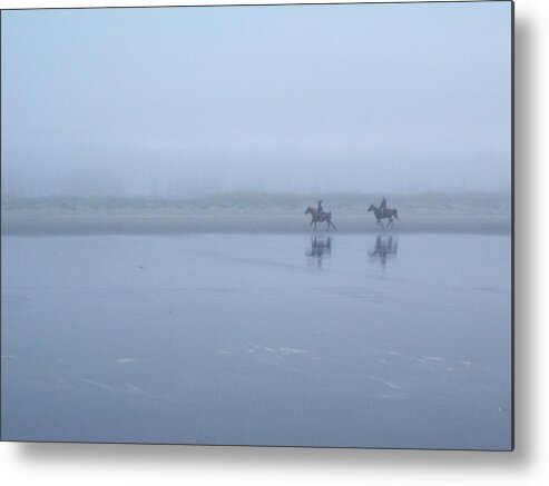 Beach Metal Print featuring the photograph Riding in the Mist by Peter Mooyman