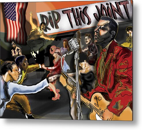 Rockabilly Metal Print featuring the painting Rip This Joint by David Fossaceca