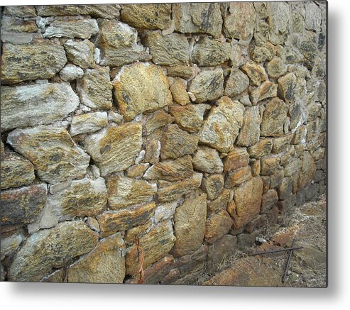 Ennis Metal Print featuring the photograph Rusty Stone Wall by Christophe Ennis