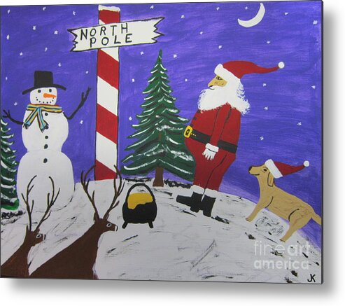 Metal Print featuring the painting Santa Finds Pot Of Gold by Jeffrey Koss