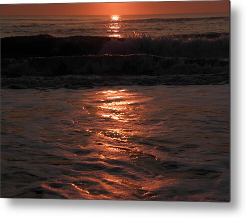 Sea Metal Print featuring the photograph Sea Foam And Wave Reflections by Kim Galluzzo