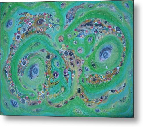 Fish Metal Print featuring the mixed media Sea of Eyes by Douglas Fromm