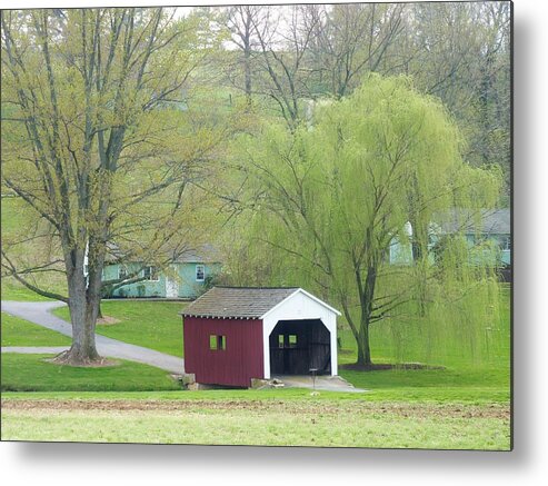 Lancaster County Metal Print featuring the photograph Small Covered Bridge by Jeanette Oberholtzer