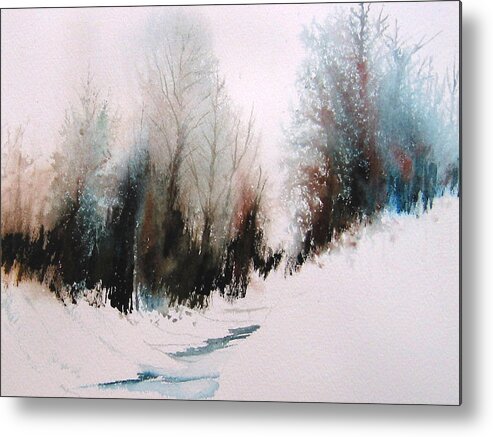 Winter Landscape Metal Print featuring the painting Snow Day by Diane Ellingham