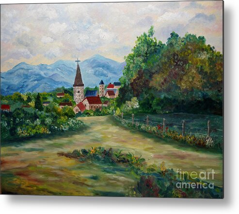 Mountains Metal Print featuring the painting Southern Sunday II by Julie Brugh Riffey