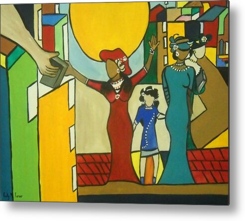 Jazz Metal Print featuring the painting Sunday Morning by Kelly M Turner