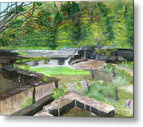 Finger Lakes Metal Print featuring the painting Taughannock Vista Ithaca New York by Melly Terpening