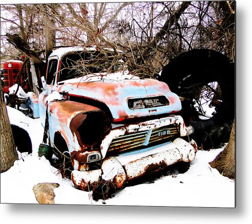 Gmc Metal Print featuring the mixed media The Fixer Upper Old GMC Farm Truck by Bruce Ritchie