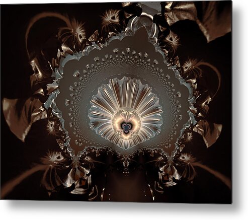 Digital Metal Print featuring the digital art The lady and her lace by Claude McCoy