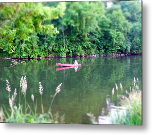 Brandywine River Metal Print featuring the photograph The red canoe by Richard Reeve