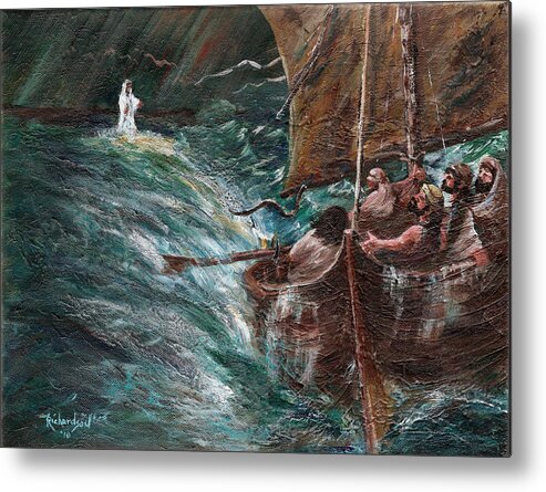 Jesus Metal Print featuring the painting The Struggle by George Richardson