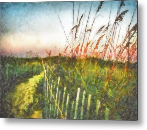 Sea Oats Metal Print featuring the painting To the Sea by Lynne Jenkins